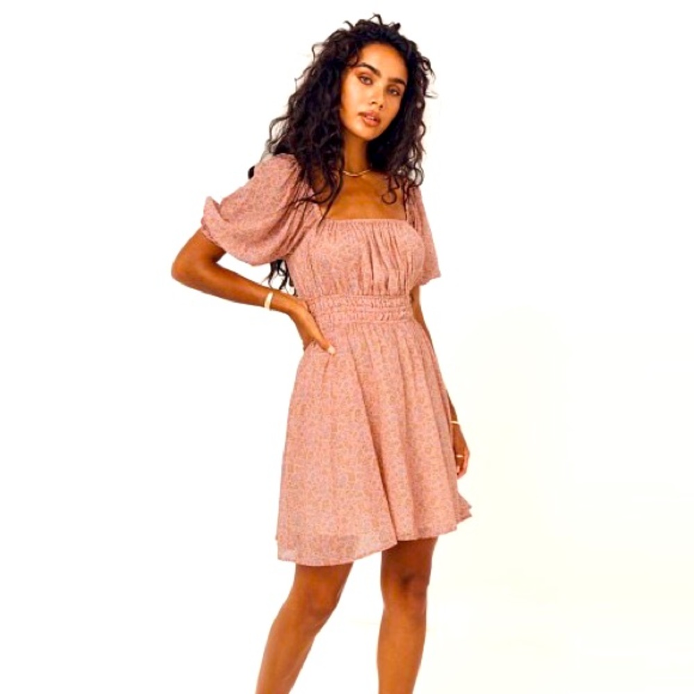 Spell Rae Mini Dress Dusty Pink Sz L